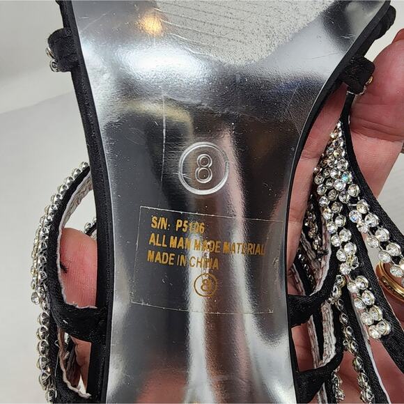 New Vintage 90's Italina Dress Shoes Rhinestones Slip on Weddings Party Size 8 - Picture 9 of 9